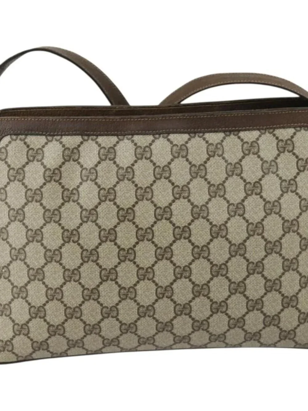 GUCCI GG Supreme Web Sherry Line Bag PVC Beige Gold 41 001 4085 Auth 156428 - Picture 3 of 16